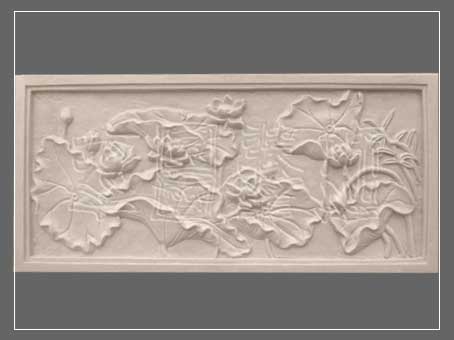 浮雕荷花壁畫(huà)